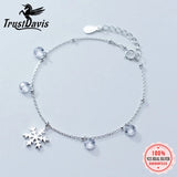 Trustdavis 925 Silver Snowflake CZ Beads Bracelet
