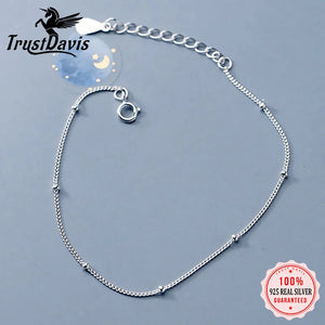 Trustdavis 925 Silver Beads Chain Bracelet Wedding Party Jewelry DA1085