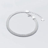 Trustdavis 925 Silver Beads Net Chain Bracelet Wedding Fine Jewelry