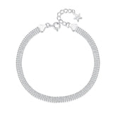 Trustdavis 925 Silver Beads Net Chain Bracelet Wedding Fine Jewelry