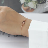 Trustdavis 925 Sterling Silver Double Heart Bracelets For Women