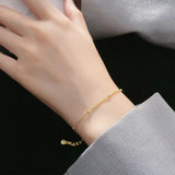 Trustdavis 925 Silver Beads Chain Bracelet Women Wedding S925 DA1085