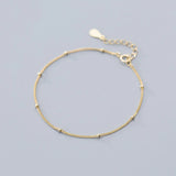 Trustdavis 925 Silver Beads Chain Bracelet Women Wedding S925 DA1085