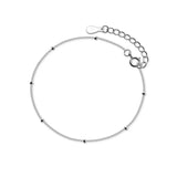 Trustdavis 925 Silver Beads Chain Bracelet Women Wedding S925 DA1085