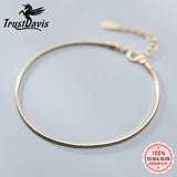 Trustdavis 925 Sterling Silver Snake Chain Bracelet for Women