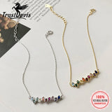 Trustdavis 925 Sterling Silver Water Drop CZ Bracelets For Women Wedding
