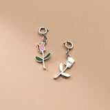 Trustdavis 925 Silver Rose Flower Charm Pendant DIY Jewelry DZ825
