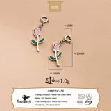 Trustdavis 925 Silver Rose Flower Charm Pendant DIY Jewelry DZ825