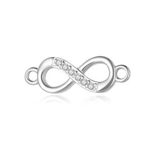 Trustdavis 925 Sterling Silver Sweet Infinite CZ Charm Pendant DIY Jewelry
