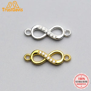 Trustdavis 925 Sterling Silver Sweet Infinite CZ Charm Pendant DIY Jewelry