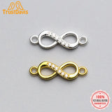Trustdavis 925 Sterling Silver Sweet Infinite CZ Charm Pendant DIY Jewelry