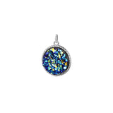 Trustdavis 925 Sterling Silver Round starry sky Charm Pendant DIY Accessory