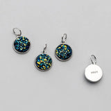 Trustdavis 925 Sterling Silver Round starry sky Charm Pendant DIY Accessory
