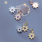 Trustdavis 925 Silver Sky Star CZ Charm Pendant DIY Jewelry DZ193