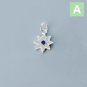 Trustdavis 925 Silver Sky Star CZ Charm Pendant DIY Jewelry DZ193