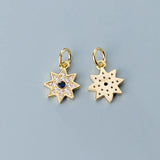 Trustdavis 925 Silver Sky Star CZ Charm Pendant DIY Jewelry DZ193