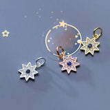Trustdavis 925 Silver Sky Star CZ Charm Pendant DIY Jewelry DZ193