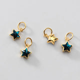 Trustdavis 925 Sterling Silver Star CZ Charm Pendant DIY Jewelry DZ298