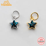Trustdavis 925 Sterling Silver Star CZ Charm Pendant DIY Jewelry DZ298