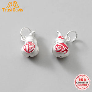 Trustdavis S999 Silver Daisy Gourd Charms DIY Jewelry DZ302