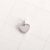 Trustdavis 925 Sterling Silver Heart Charm Pendant DIY Necklace Jewelry