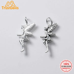Trustdavis 925 Sterling Silver Angel Wing Fairy Charm Pendant
