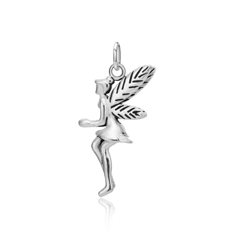 Trustdavis 925 Sterling Silver Angel Wing Fairy Charm Pendant