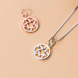 Trustdavis 925 Silver Sweet Round Hollow Star Charm Pendant DIY Jewelry
