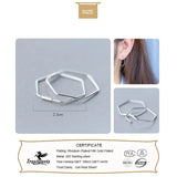 Trustdavis 925 Silver Women's Hexagon Hoop Earrings DS133