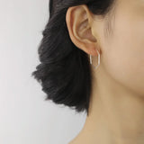 Trustdavis 925 Silver Women's Hexagon Hoop Earrings DS133