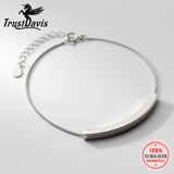 Trustdavis 925 Silver Arc Box Chain Bracelet for Women Wedding