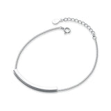 Trustdavis 925 Silver Arc Box Chain Bracelet for Women Wedding