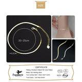 Trustdavis 925 Sterling Silver Sweet Snake Chain Anklets For Women