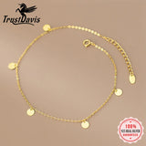 Trustdavis 925 Sterling Silver Tassel Chain Anklets For Women