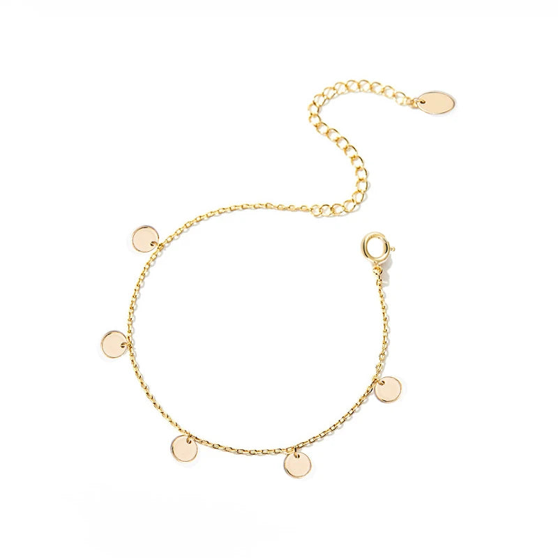 Trustdavis 925 Sterling Silver Tassel Chain Anklets For Women