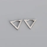 Trustdavis 925 Sterling Silver Triangle Gothic Hoop Earrings