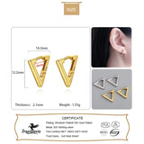 Trustdavis 925 Sterling Silver Triangle Gothic Hoop Earrings