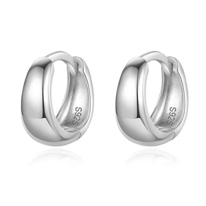 Trustdavis 925 Sterling Silver Minimalist Gothic Hoop Earrings