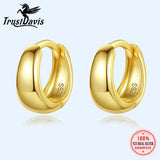Trustdavis 925 Sterling Silver Minimalist Gothic Hoop Earrings
