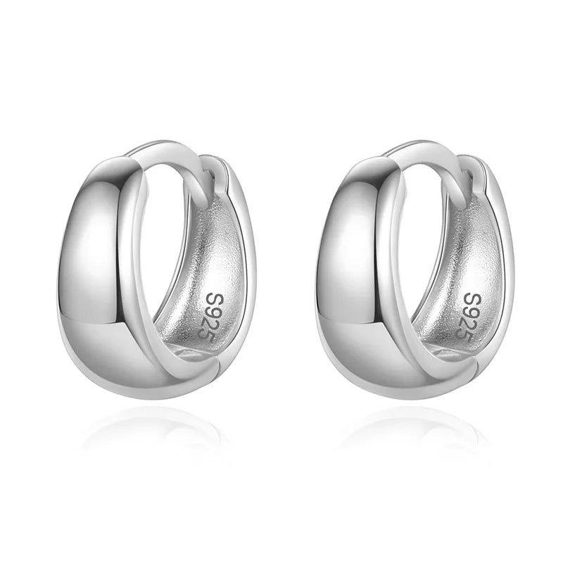 Trustdavis 925 Sterling Silver Minimalist Gothic Hoop Earrings