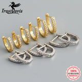Trustdavis 925 Silver Zircon Gothic Hoop Earrings