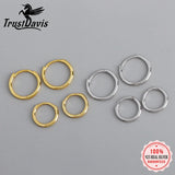 Trustdavis 925 Sterling Silver Round Hoop Earrings for Women