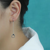 Trustdavis 925 Silver Handcuffs Link Chain Hoop Earrings
