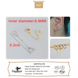 Trustdavis 925 Silver Handcuffs Link Chain Hoop Earrings