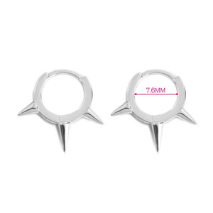 Trustdavis 925 Sterling Silver Punk Rivet Hoop Earrings Minimalist