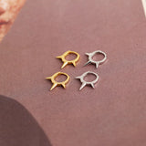 Trustdavis 925 Sterling Silver Punk Rivet Hoop Earrings Minimalist