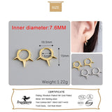 Trustdavis 925 Sterling Silver Punk Rivet Hoop Earrings Minimalist