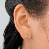 Trustdavis 925 Sterling Silver CZ Beads Stud Earrings Minimalist Jewelry