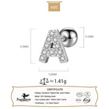 Trustdavis 925 Sterling Silver CZ Beads Stud Earrings Minimalist Jewelry