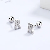 Trustdavis 925 Sterling Silver CZ Beads Stud Earrings Minimalist Jewelry